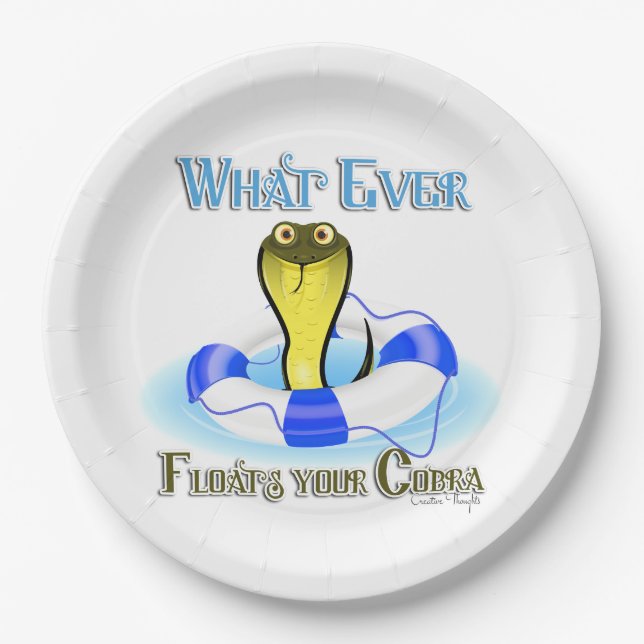 Whatever Floats Your Cobra Paper Plates (Front)