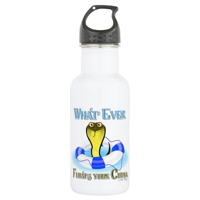 Whatever Floats Your Cobra Stainless Steel Water Bottle (Front)