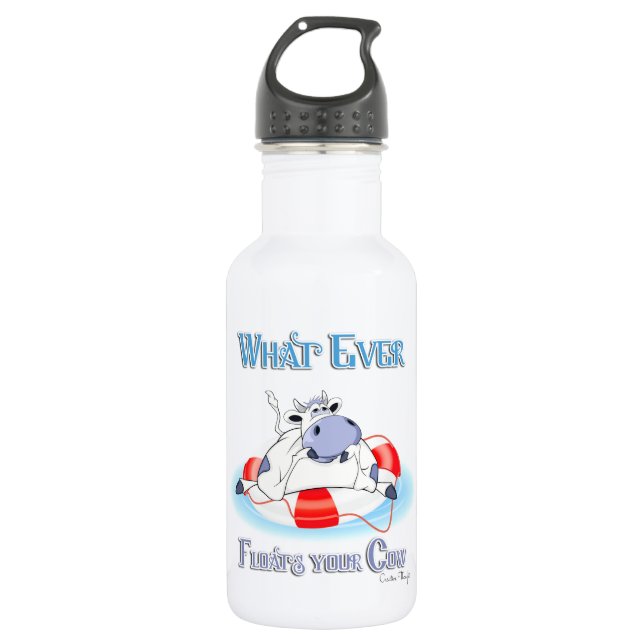 Whatever Floats Your Cow 3 Water Bottle (Front)