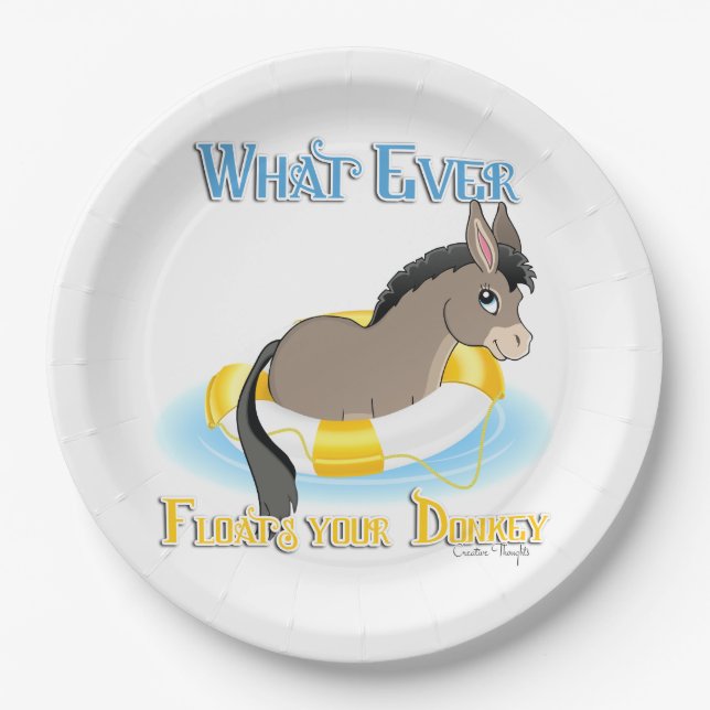 Whatever Floats Your Donkey Paper Plates (Front)