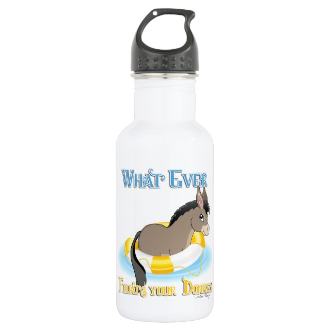 Whatever Floats Your Donkey Water Bottle (Front)
