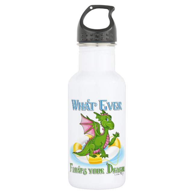 Whatever Floats Your Dragon Cute Water Bottle (Front)