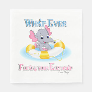 Whatever Floats Your Elephant 3 Napkins