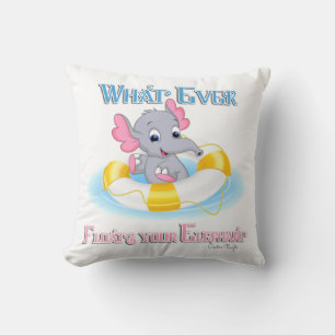 Whatever Floats Your Elephant 3 Throw Pillow