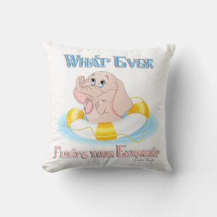 Whatever Floats Your Elephant 4 Throw Pillow