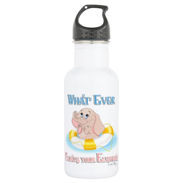 Whatever Floats Your Elephant 4 Water Bottle (Front)