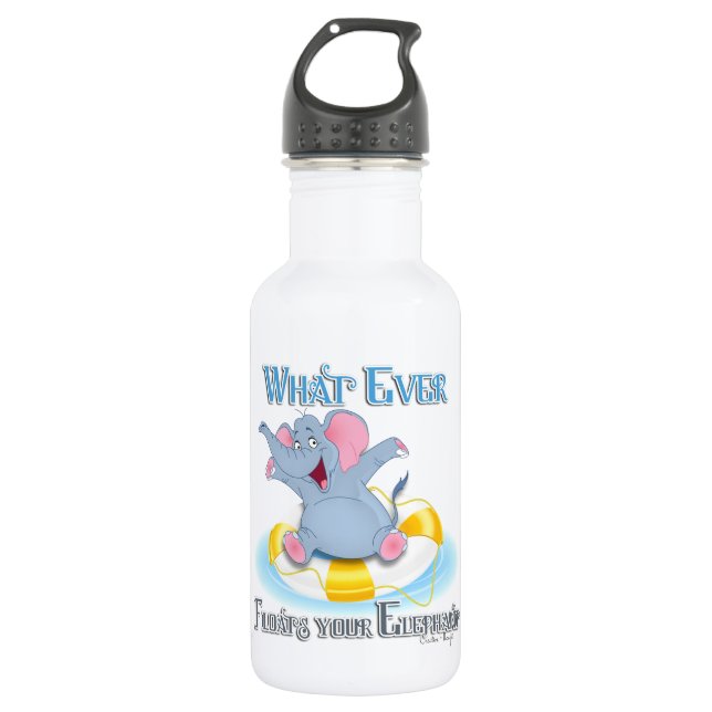 Whatever Floats your Elephant Stainless Steel Water Bottle (Front)