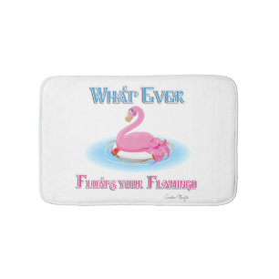 Whatever Floats Your Flamingo 2 Bathroom Mat