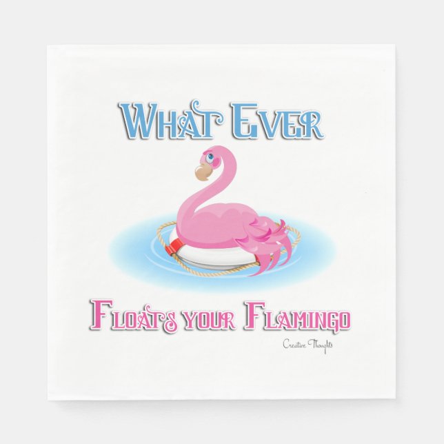 Whatever Floats Your Flamingo 2 Paper Napkins (Front)