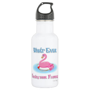 Whatever Floats Your Flamingo 2 Water Bottle