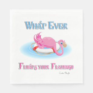 Whatever Floats Your Flamingo 3 Paper Napkins