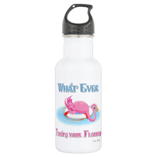 Whatever Floats Your Flamingo 3 Water Bottle