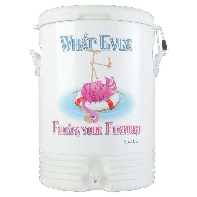 Whatever Floats Your Flamingo Beverage Cooler (Front)