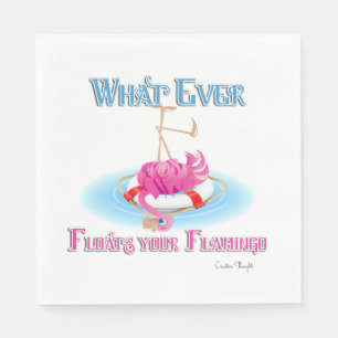 Whatever Floats Your Flamingo Paper Napkins
