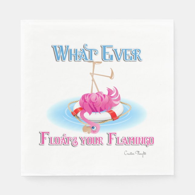 Whatever Floats Your Flamingo Paper Napkins (Front)