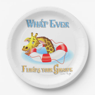 Whatever Floats Your Giraffe 2 Paper Plates