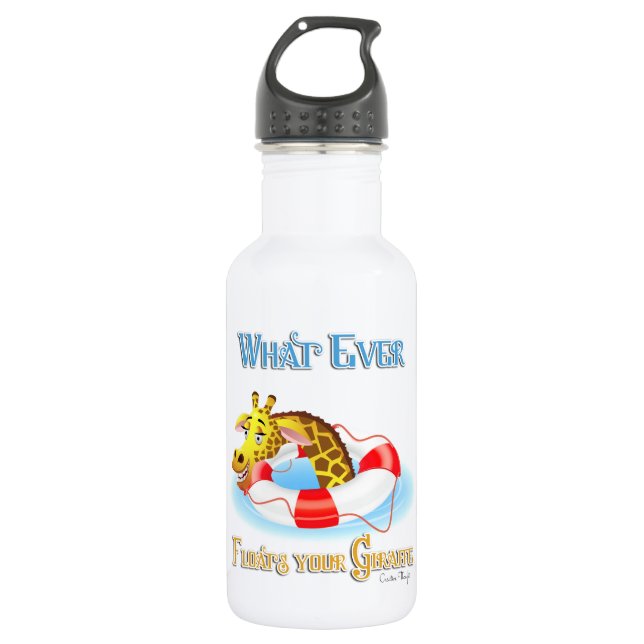 Whatever Floats Your Giraffe 2 Stainless Steel Water Bottle (Front)