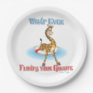 Whatever Floats Your Giraffe Paper Plates