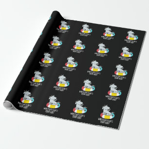 Whatever Floats Your Goat Funny Animal Pun Dark BG Wrapping Paper