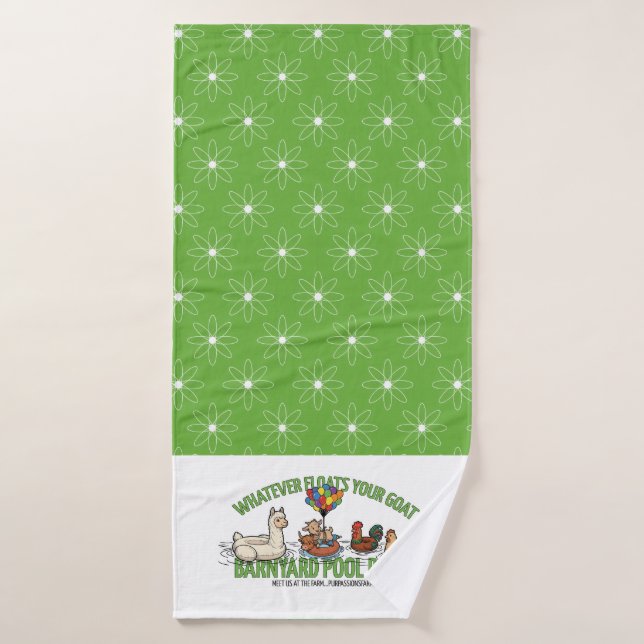 Whatever Floats Your Goat Green Daisy Towel (Bath Towel)