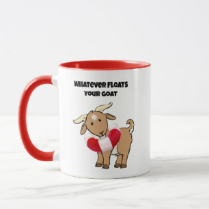 Whatever Floats your Goat Life Preserver Cartoon Mug