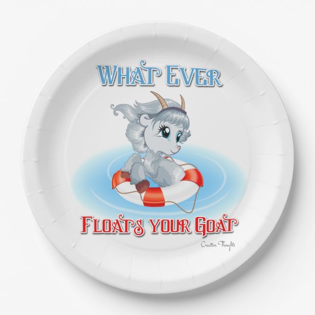 Whatever Floats Your Goat Paper Plates (Front)