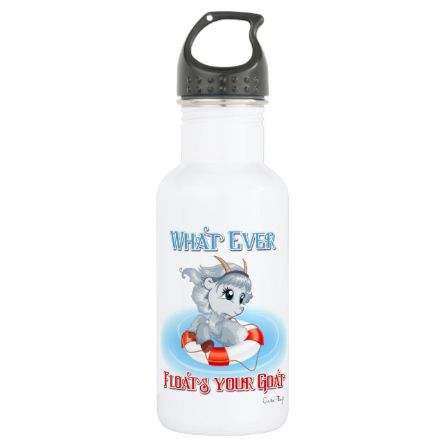 Whatever Floats Your Goat Water Bottle (Front)