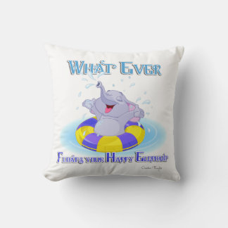 Whatever Floats Your Happy Elephant Throw Pillow