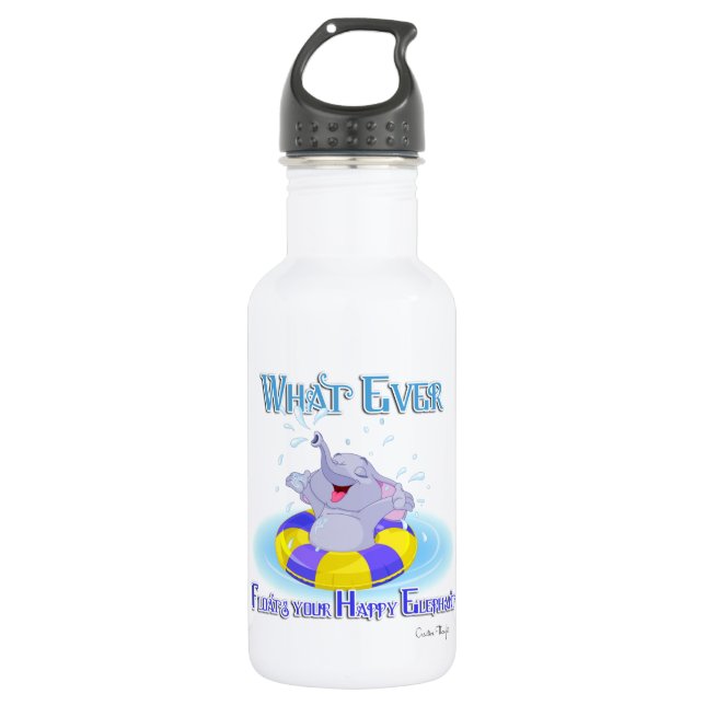 Whatever Floats Your Happy Elephant Water Bottle (Front)