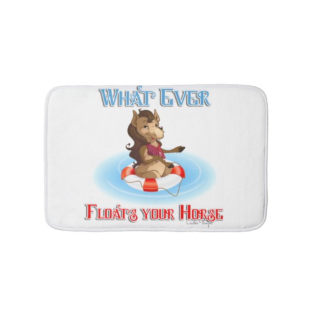 Whatever Floats Your Horse Bathroom Mat (Front)