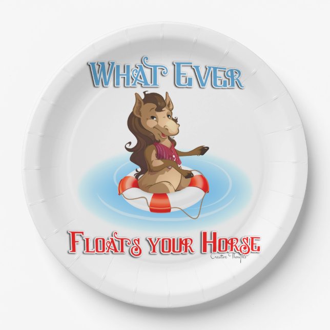 Whatever Floats Your Horse Paper Plates (Front)