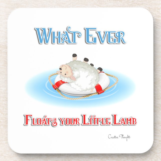 Whatever Floats Your Little Lamb Drink Coaster (Front)