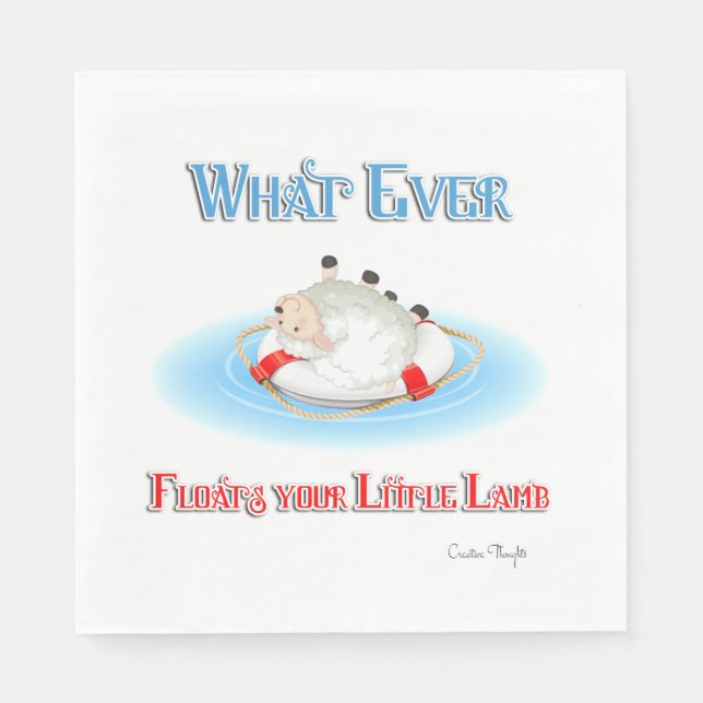 Whatever Floats Your Little Lamb Napkins (Front)