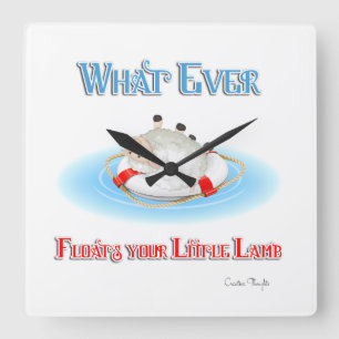 Whatever Floats Your Little Lamb Square Wall Clock