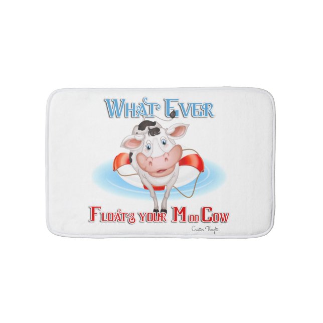 Whatever Floats Your Moo Cow Bathroom Mat (Front)