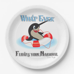 Whatever Floats your Narwhal Meme Paper Plates
