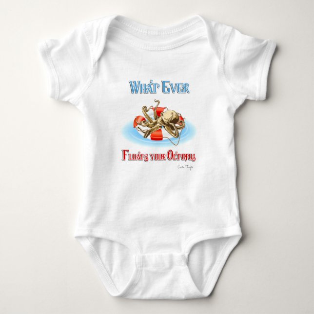 Whatever Floats Your Octopus Baby Bodysuit (Front)