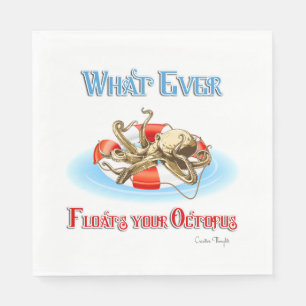 Whatever Floats Your Octopus Paper Napkins