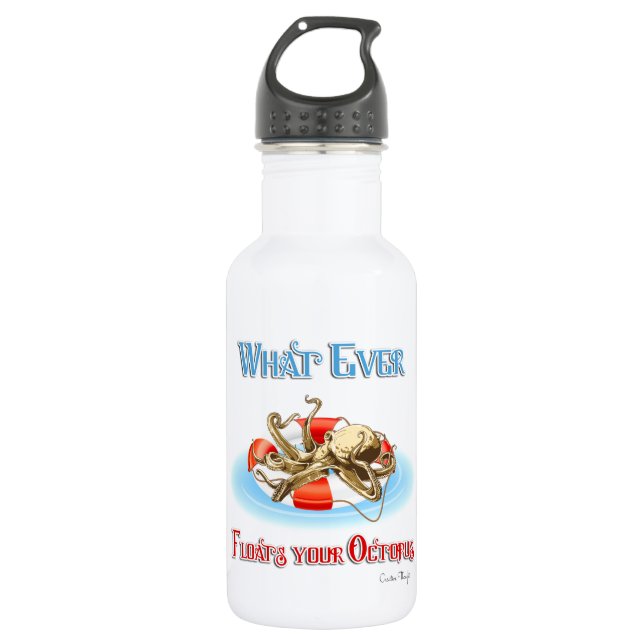 Whatever Floats Your Octopus Water Bottle (Front)