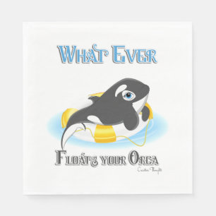 Whatever Floats Your Orca Whale Paper Napkins