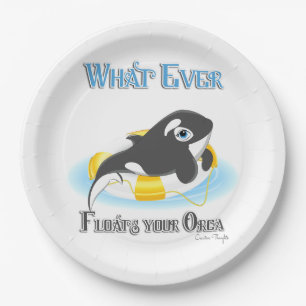 Whatever Floats Your Orca Whale Paper Plates