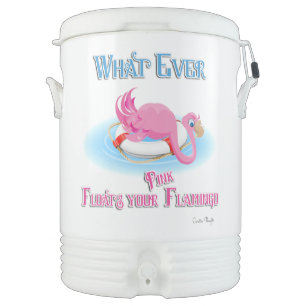 Whatever Floats Your Pink Flamingo Cooler
