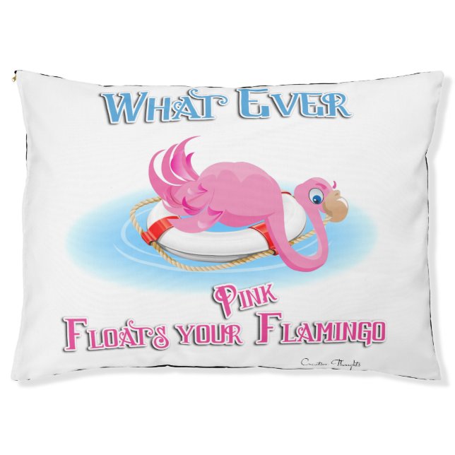 Whatever Floats Your Pink Flamingo Pet Bed (Front)