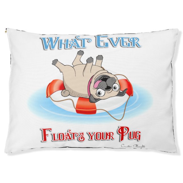 Whatever Floats Your Pug Pet Bed (Front)
