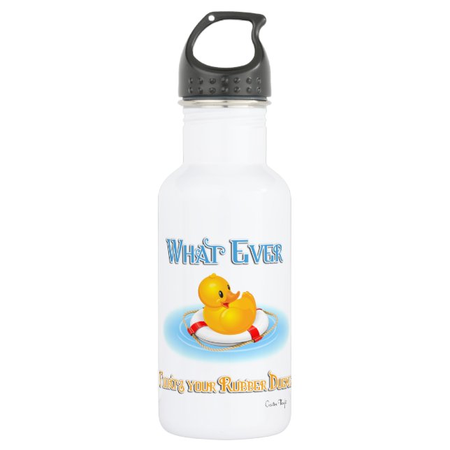 Whatever Floats Your Rubber Duckie Water Bottle (Front)