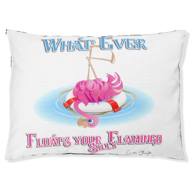 Whatever Floats Your Silly Flamingo Pet Bed (Front)