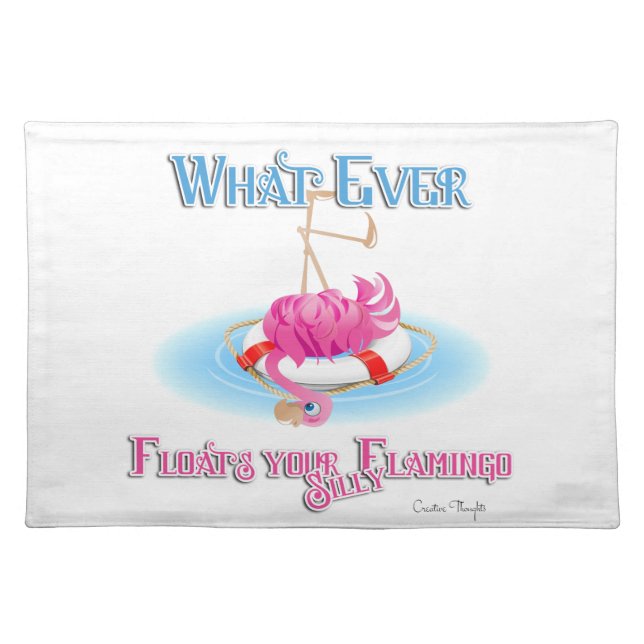 Whatever Floats Your Silly Flamingo Placemat (Front)