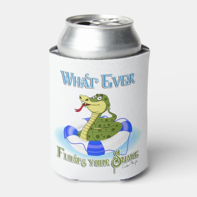 Whatever Floats your Snake Can Cooler (Can Front)