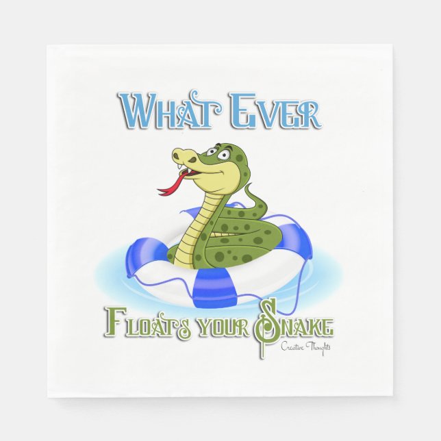 Whatever Floats your Snake Napkins (Front)