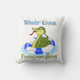 Whatever Floats your Snake Throw Pillow